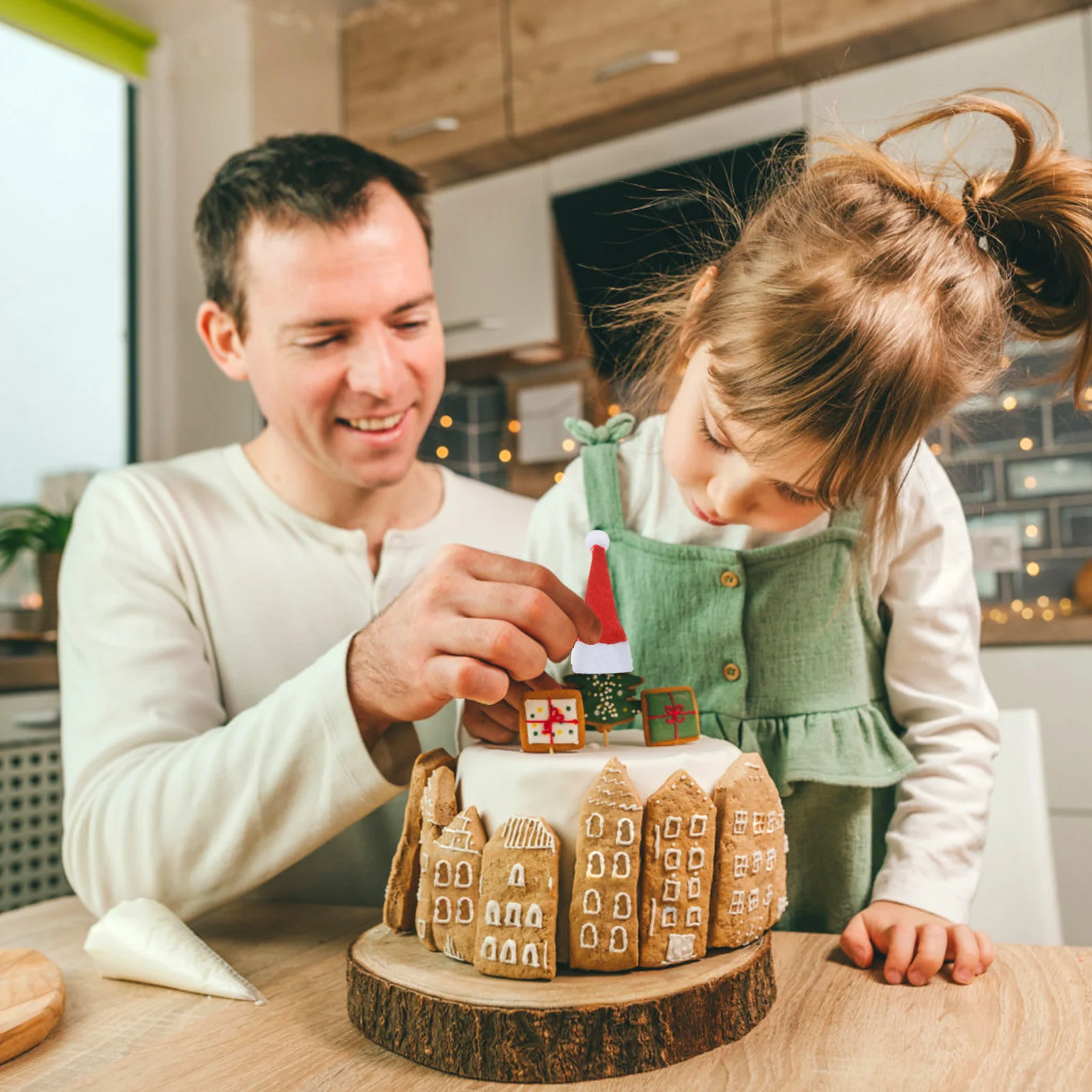 

10 Pcs Elf Hat Christmas Decoration Holiday Mini Hats Fairy Lollipop Finger Party