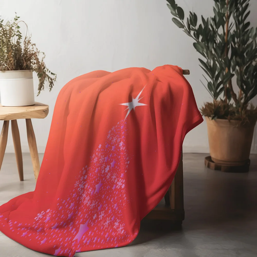 

Плюшевое одеяло Tuniu Red Star Snowflake для дивана-кровати, домашнего декора, теплое одеяло