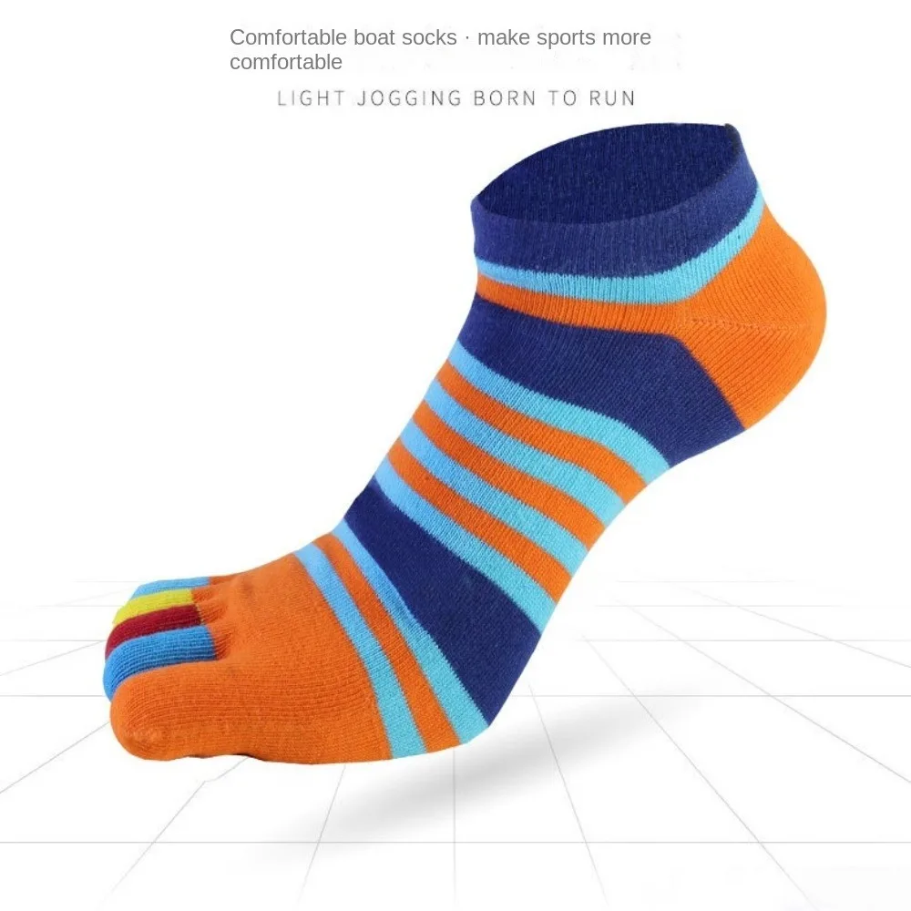 1 Pair of EU39-44 Five Toe Socks Mesh Cotton Five Finger Socks Breathable Anti Friction No Show Ankle Socks Spring Summer