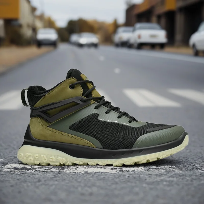 

Trendy High Top Running Shoes Men Contrast Color Block Luxury Walking Mesh Sneaker Outdoor Hiking Hunting Trekking Boots Cool