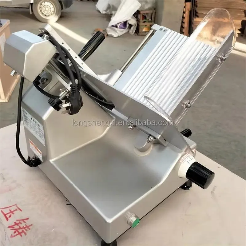 New Commercial Electric Meat Cutter 220V Fully Automatic Frozen Meat Slicer with Alloy Steel Blade and Removable Blade