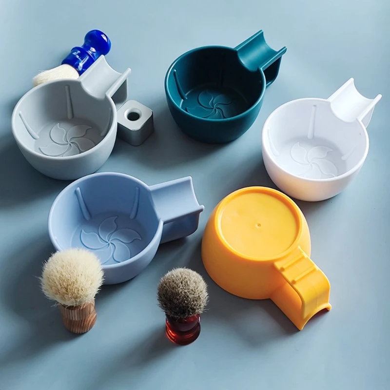 ทนทานพลาสติกโกนหนวดแก้วสบู่ชาม ERGONOMIC Handle ตัดผม Salon ตัดผมครีมโกนหนวดชามส่วนบุคคล