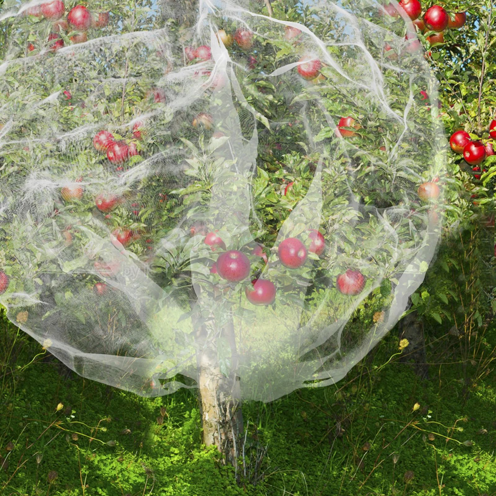 

Garden Fruit Tree Netting Mesh Drawstring Lightweight Cover For Blueberry Bushes Citrus Trees Birds Squirrels Protection Outdoor