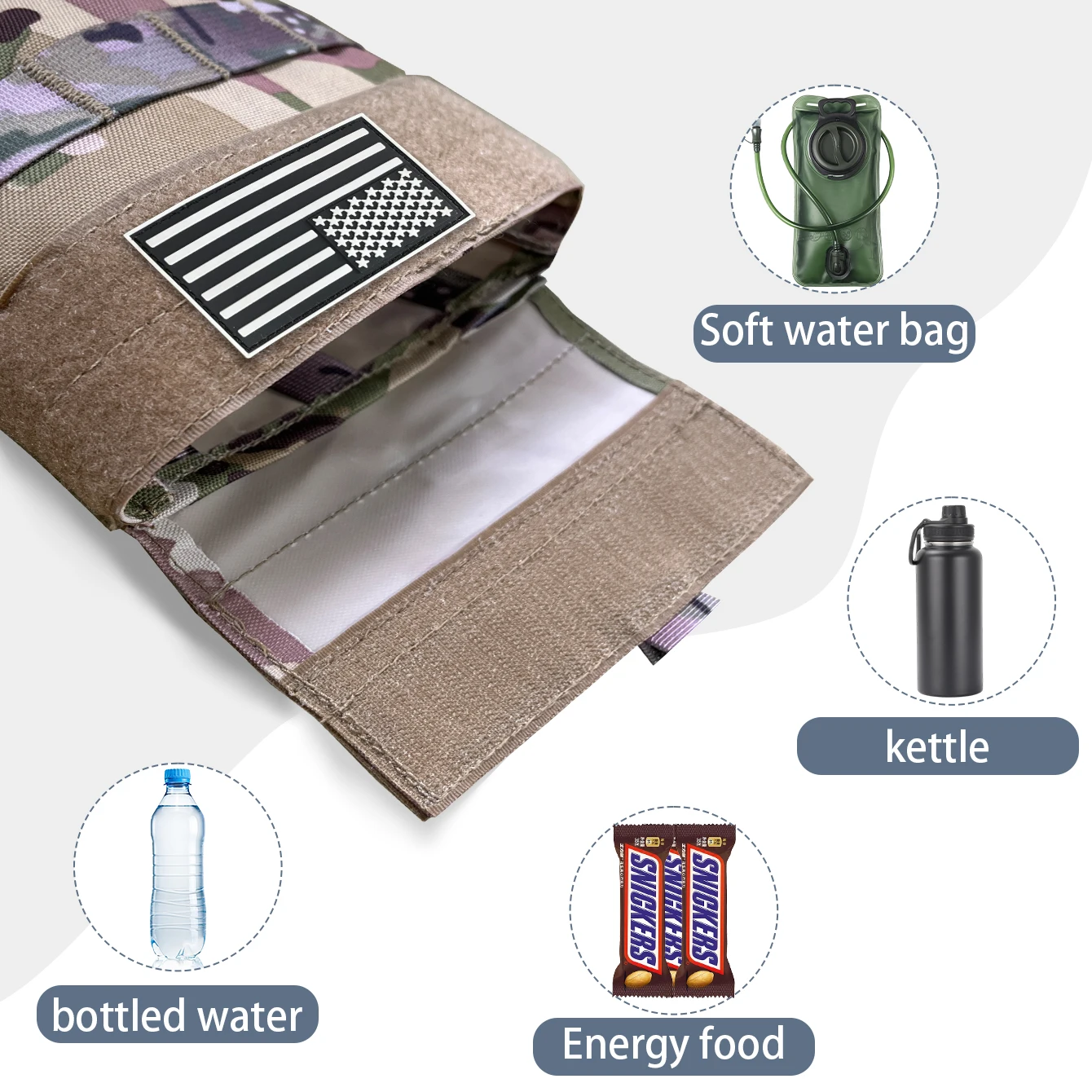 Molle-Erweiterungssystem, Mehrzweck-Rucksack mit weichem Wasserbeutel, Zubehörpaket für Bergsteigen im Freien – Detail 7