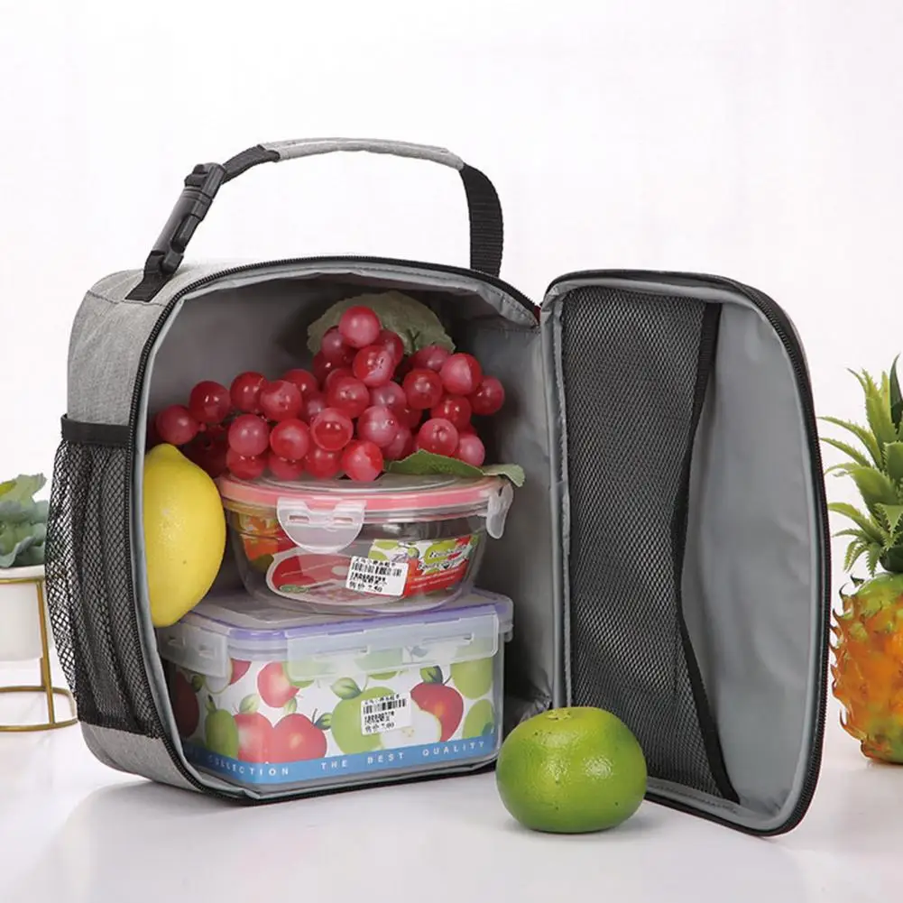 Thermal Lunch Bag Portable Insulated Box for Kids Adults Reusable Freezable Cooler Tote with Front School