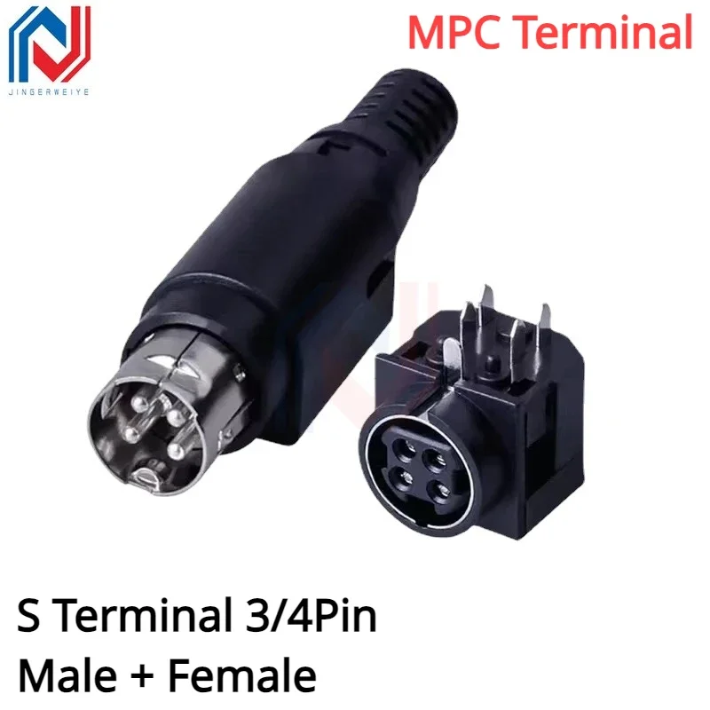 1PCS MPC Terminal DIN 3/4Pin Male DC Power Plug MD3/4P Dual Power Supply S Terminal Connector Adapter for TFT LCD Flatscreen TV