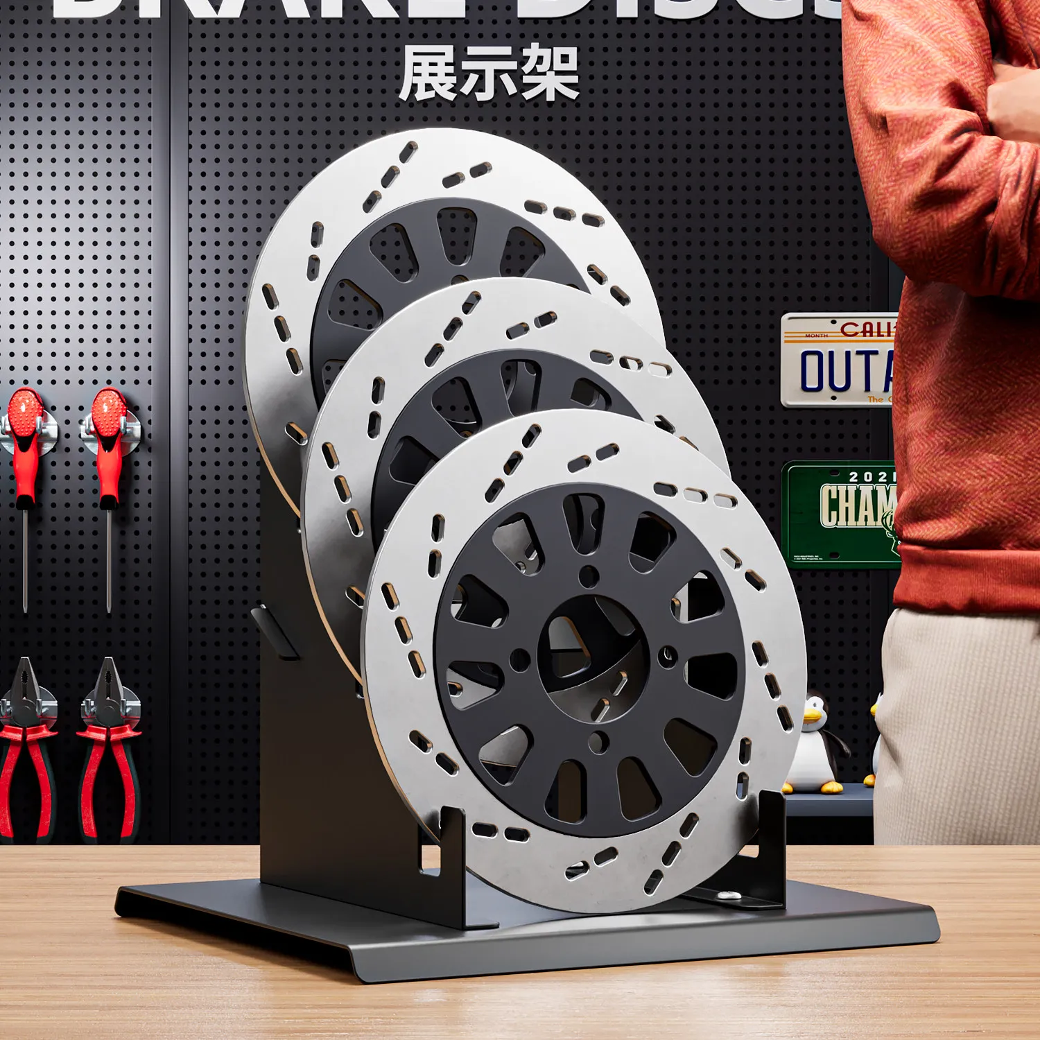

Motorcycle Car Brake Disc Brake Disc Saw Blade Display Stand Woodworking Circular Saw Blade Cutting Blade Display Rack