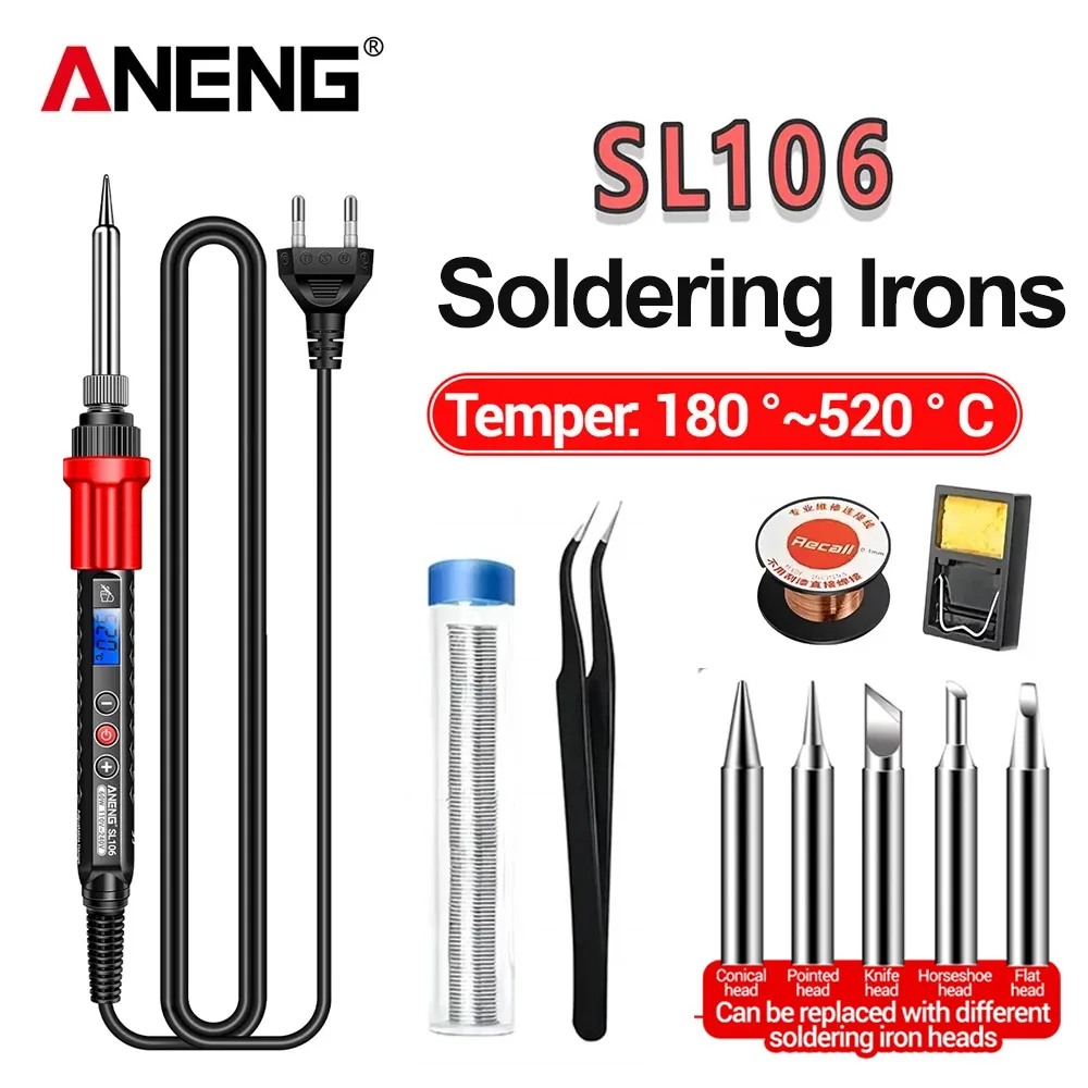 【セール中】ANENG SL106 はんだごてキット 溶接機器 US/EUプラグ 温度調節可能 溶接はんだ修理 はんだ付けキット ツール