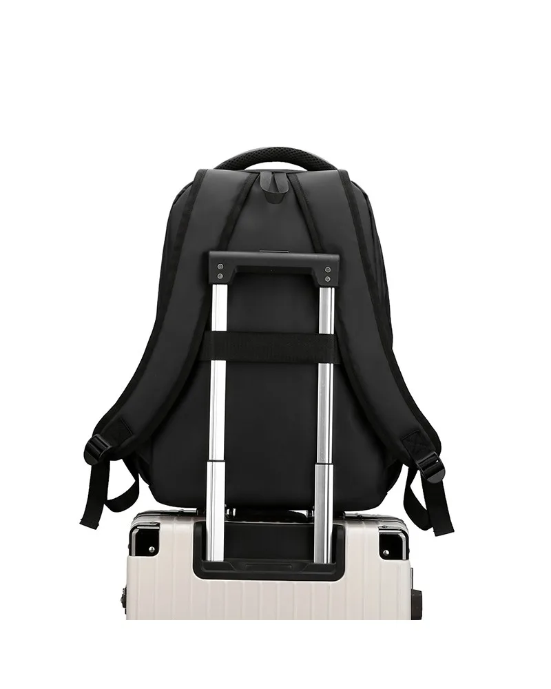 Bag that can be put on the trolley case Large capacity backpack Men's high-end Oxford cloth casual travel bag