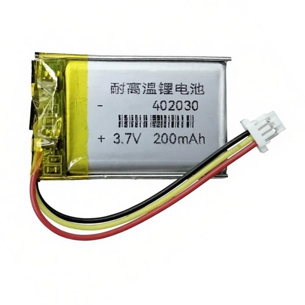 1-10PCS 200mAh 3.7V 402030 With SH1.0mm 3P Plug Polymer Lithium Rechargeable Battery For MP3 Bluetooth Speaker Headset Camera