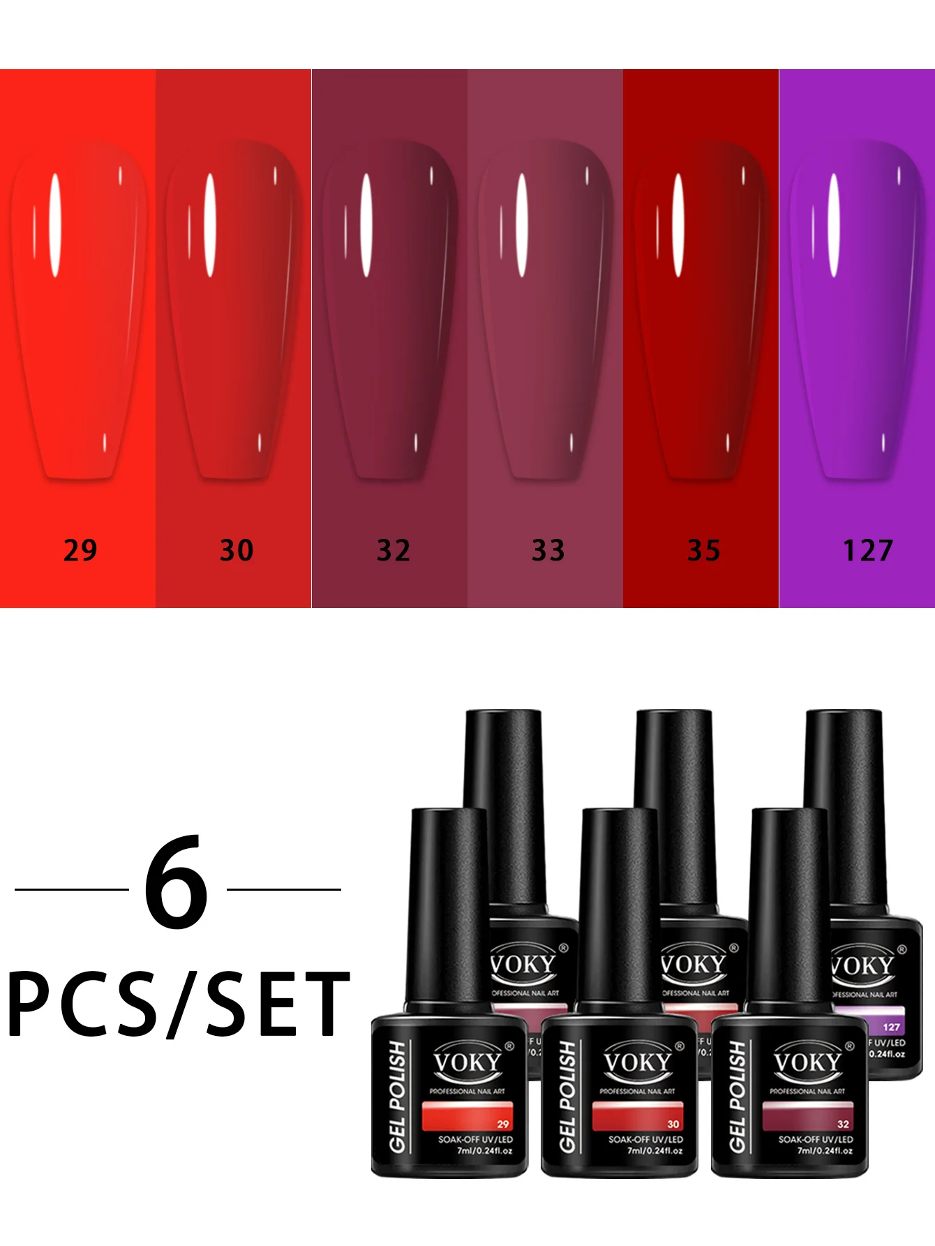 مجموعة طلاء أظافر جل مكونة من 6 قطع من فوكي، مناسبة لطلاء أظافر نسائي عالي الجودة، كهدية للعطلات أو لمشاريع DIY #6