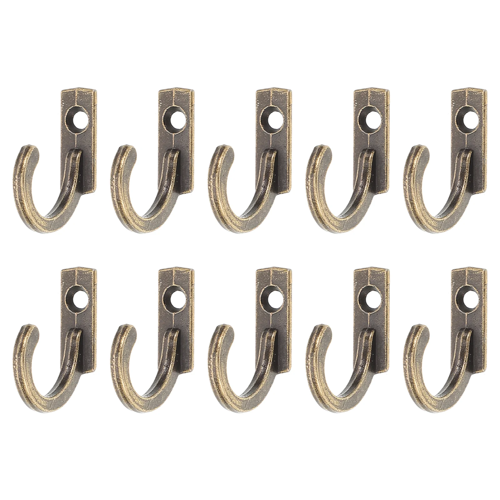 

10 PCS Robe Hook Retro Cloth Hanger Single Prong Wall Mounted Heavy Duty Hangers Hole Coat and Hat Clothes Hooks