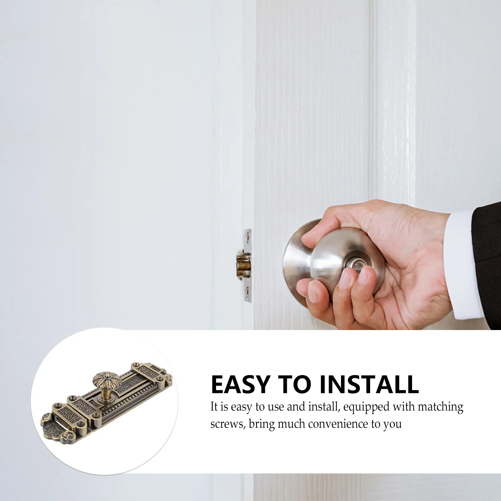 1Pcs Corrosion Resistant Zinc Alloy Vintage Door Latch Slide Bolt Lock Easy Install for Sliding Doors Windows