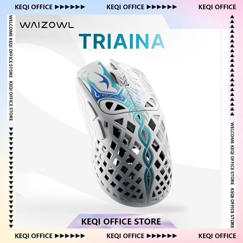 Waizowl TRIAINA Wireless Gaming Mouse Paw3950 Lightweight Ergonomic E-sports Mice Fast Charging Long Battery Life Customized PC