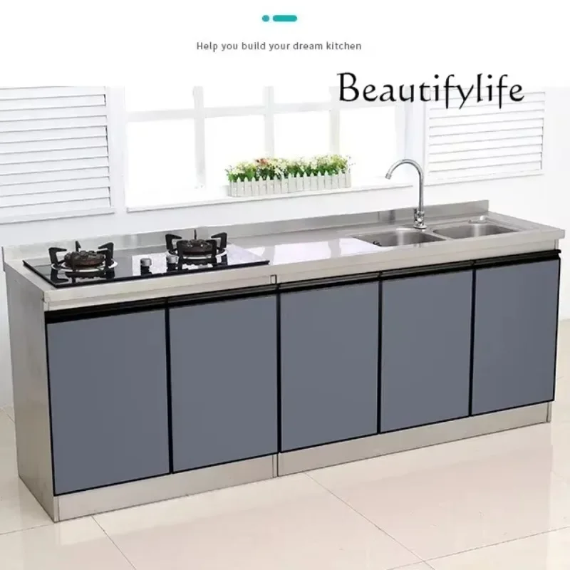 Rtr BJ W French Style Stainless Steel Kitchen Cabinet Stove Cabinet Integrated Cabinet Combination Household Storage Cupboard Ov