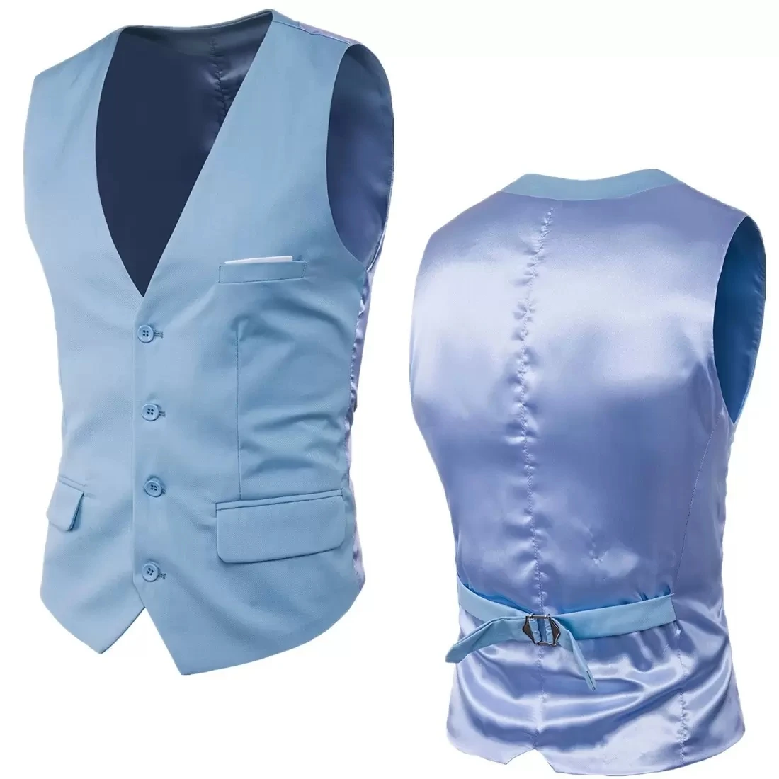 Chaleco de traje de alta calidad para hombre, Blazer informal de negocios, ajustado, para novio, boda, fiesta Formal, 9 colores