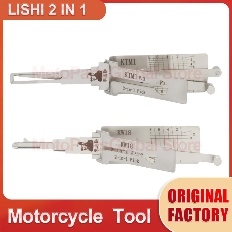 lishi 2 in 1 tool KTM1 KW16 KW18 KYM2 PG02 GPX HD74 HD75 KYM2R YH35