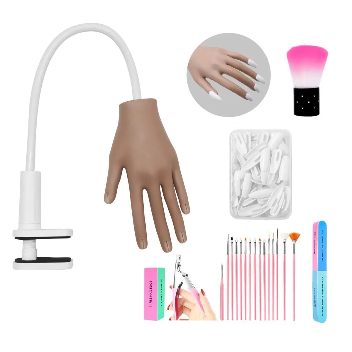 

Гибкая гибкая силиконовая модель для практики ногтей, инструмент для тренировки рук, принадлежности для демонстрации, набор для начинающих нейл-арта