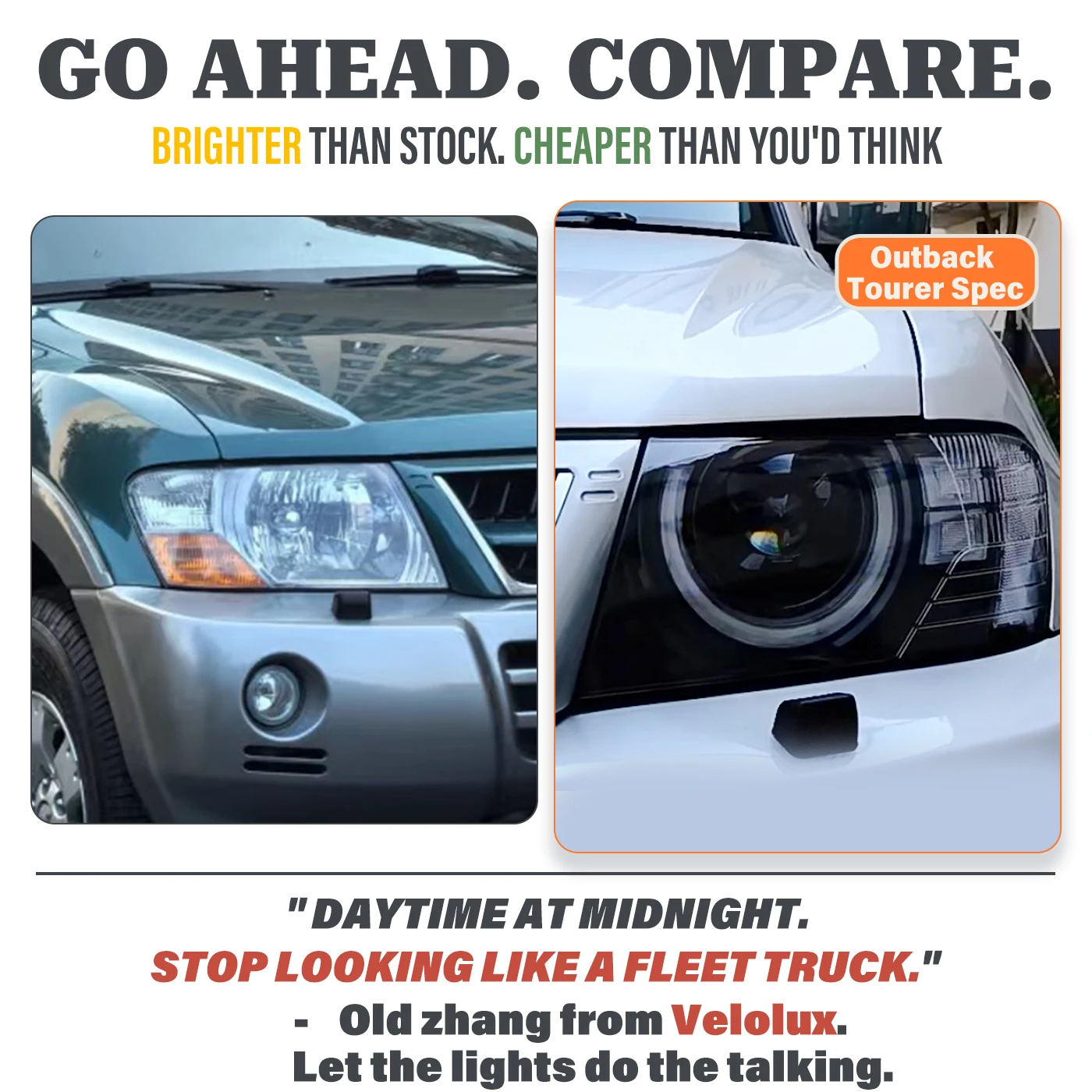 For Mitsubishi Montero Pajero Shogun 2004-2011 V73 V75 V77 Bi-LED Projector Headlights Upgrade w/ Blue Sequential Modern DRL