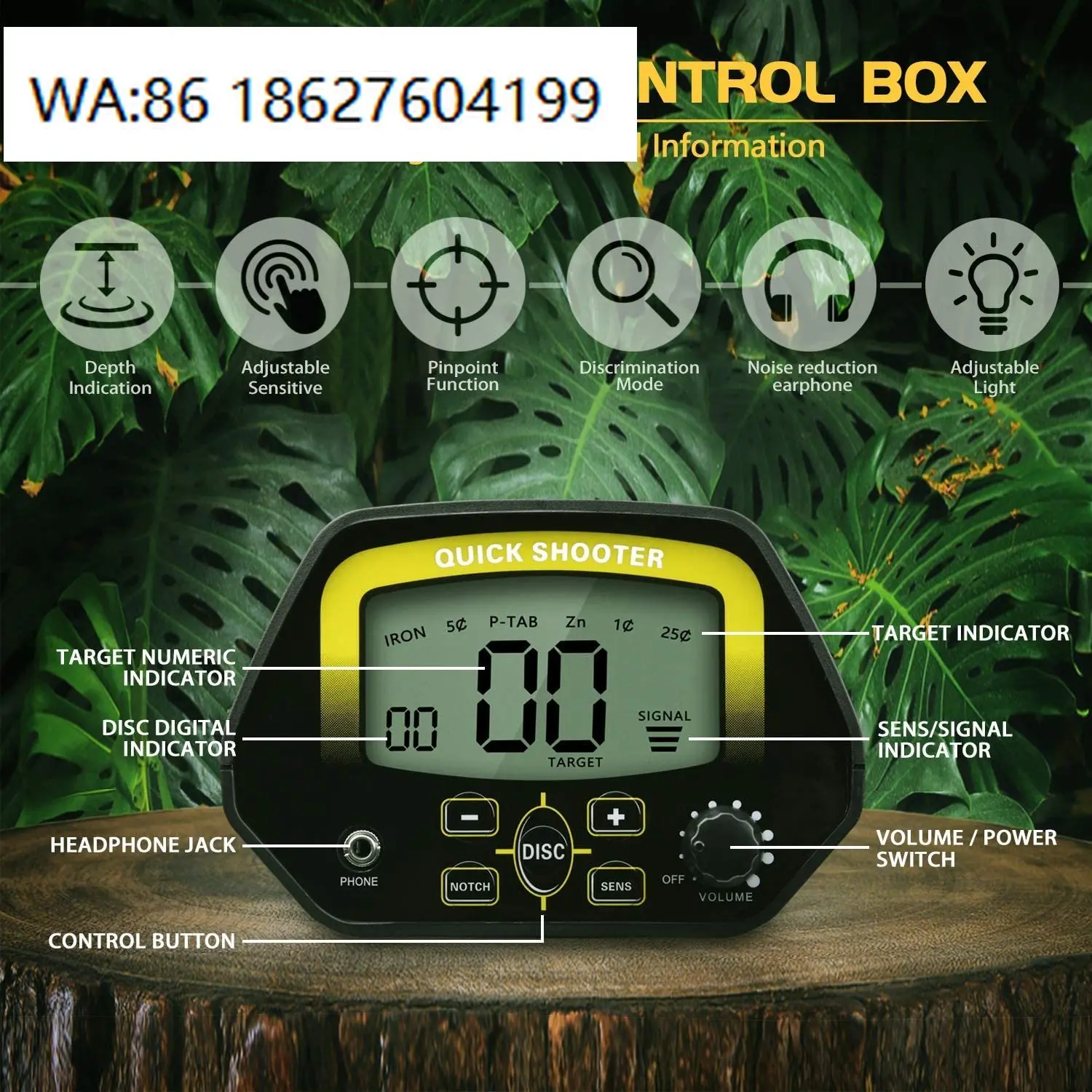 Large LCD Screen Portable Metal Detector High Sensitivity Underground Gold Finder Industrial Detector MD-3030