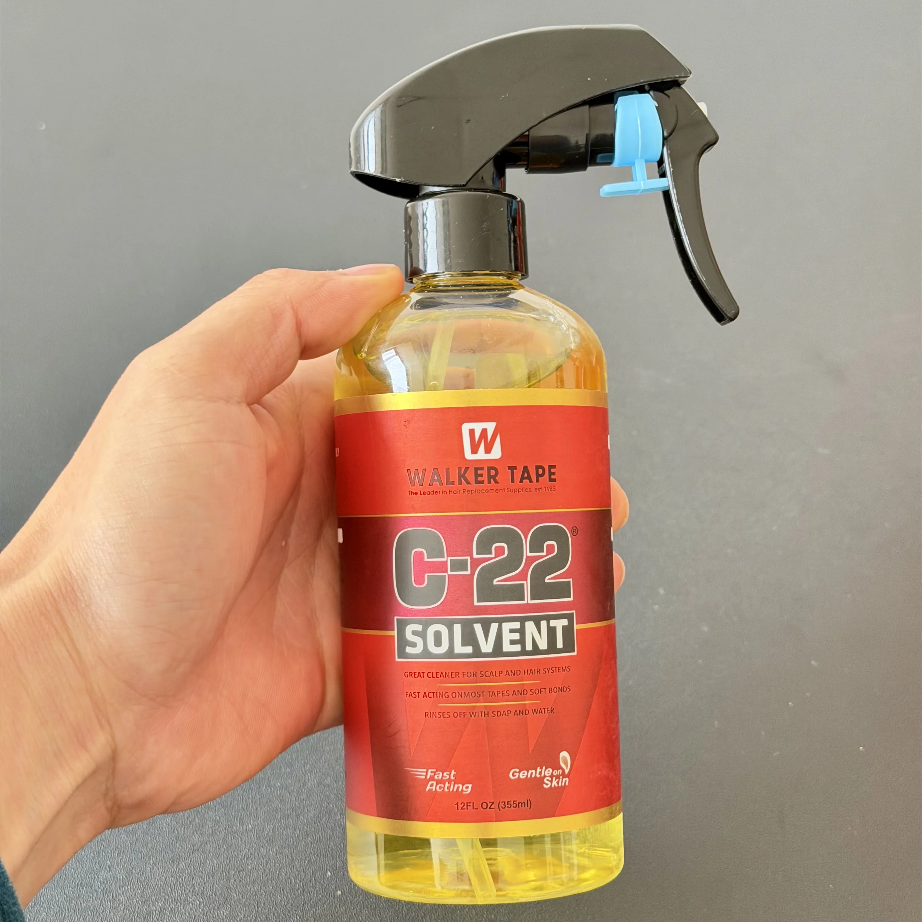 Walker Tape C-22 Solvent 355ml/118ml Spray Fast Acting Lace Wig Remover Skin-Friendly Adhesive Remover for Hair Systems Toupee image 2