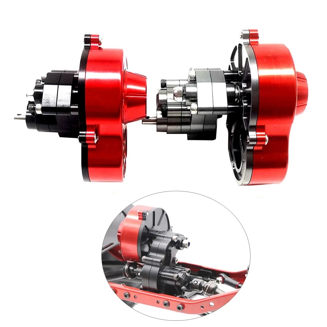 

Модернизированная полностью металлическая коробка передач с редуктором двигателя для 1/10 RC Rock Crawler SCX10 аксессуары для радиоуправляемых автомобилей