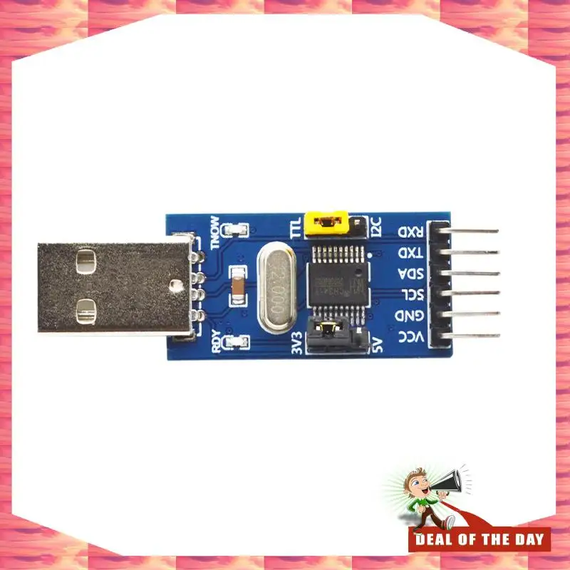 

24-часовая доставка CH341T Модуль «два в одном» USB к I2C IIC UART USB к TTL Одночиповый загрузчик последовательного порта