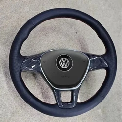 Black Non-Slip Artificial Leather Car Steering Wheel Cover For Volkswagen VW Golf 7 Mk7 Touran Up New Polo Jetta Passat B8 Tigua