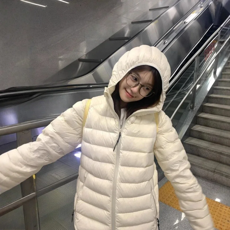 White Duck DownBeautiful Comfortable Gentle Down Jacket Short Year Light Letter Printing Winter Couple Hooded Jacket