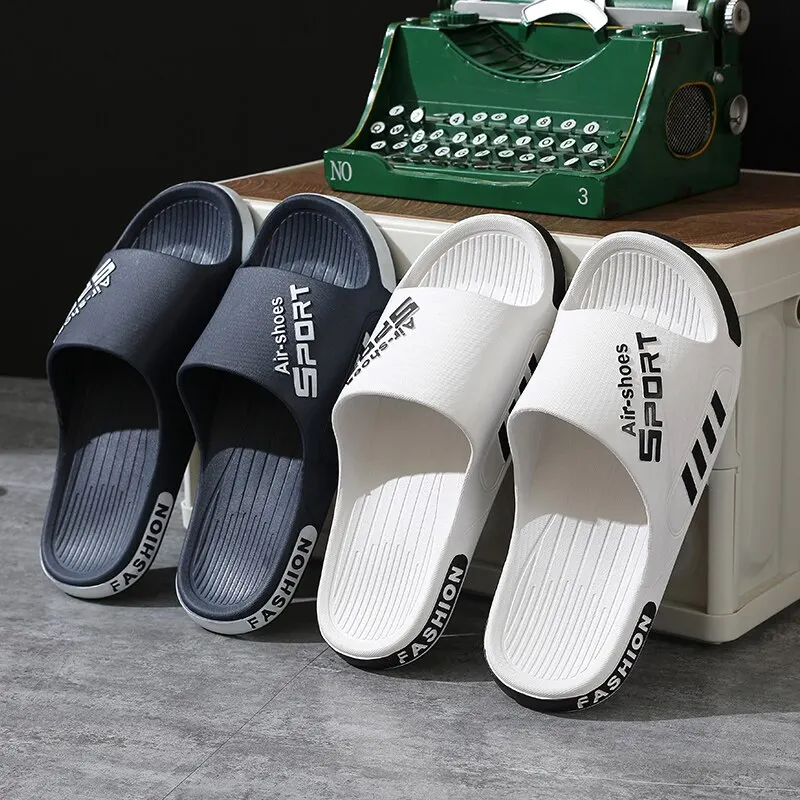 New Upgrade Men Home Slippers Flops Women Soft Eva Thick Sole Slides Summer Sandals Couples Non Slip Bathroom Shoes