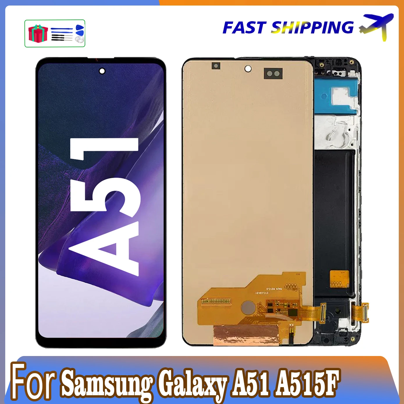 

Super AMOLED for Samsung Galaxy A51 A515F A515 Lcd Display Touch Screen A51 Display With Fingerprint Digitizer Replacement Assem