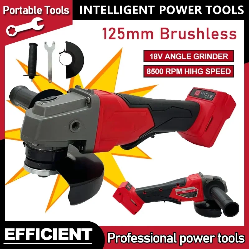 เครื่องเจียรไร้สาย Milwaukee 125 มม. แบบไร้แปรงถ่าน สำหรับขัดและตัด พร้อมสวิตช์แบบไม่ต้องล็อค สายไฟฟ้าในตัว