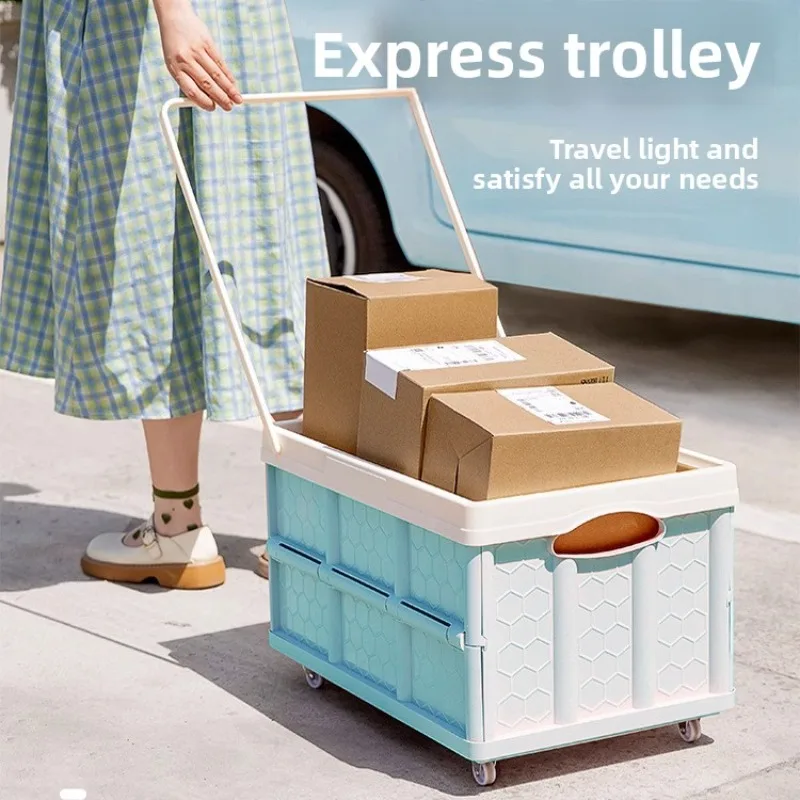 Foldable Rolling Shopping Cart Trolley Portable Multipurpose Home Outdoor Camping Picnic Express Picnic Camping Cart