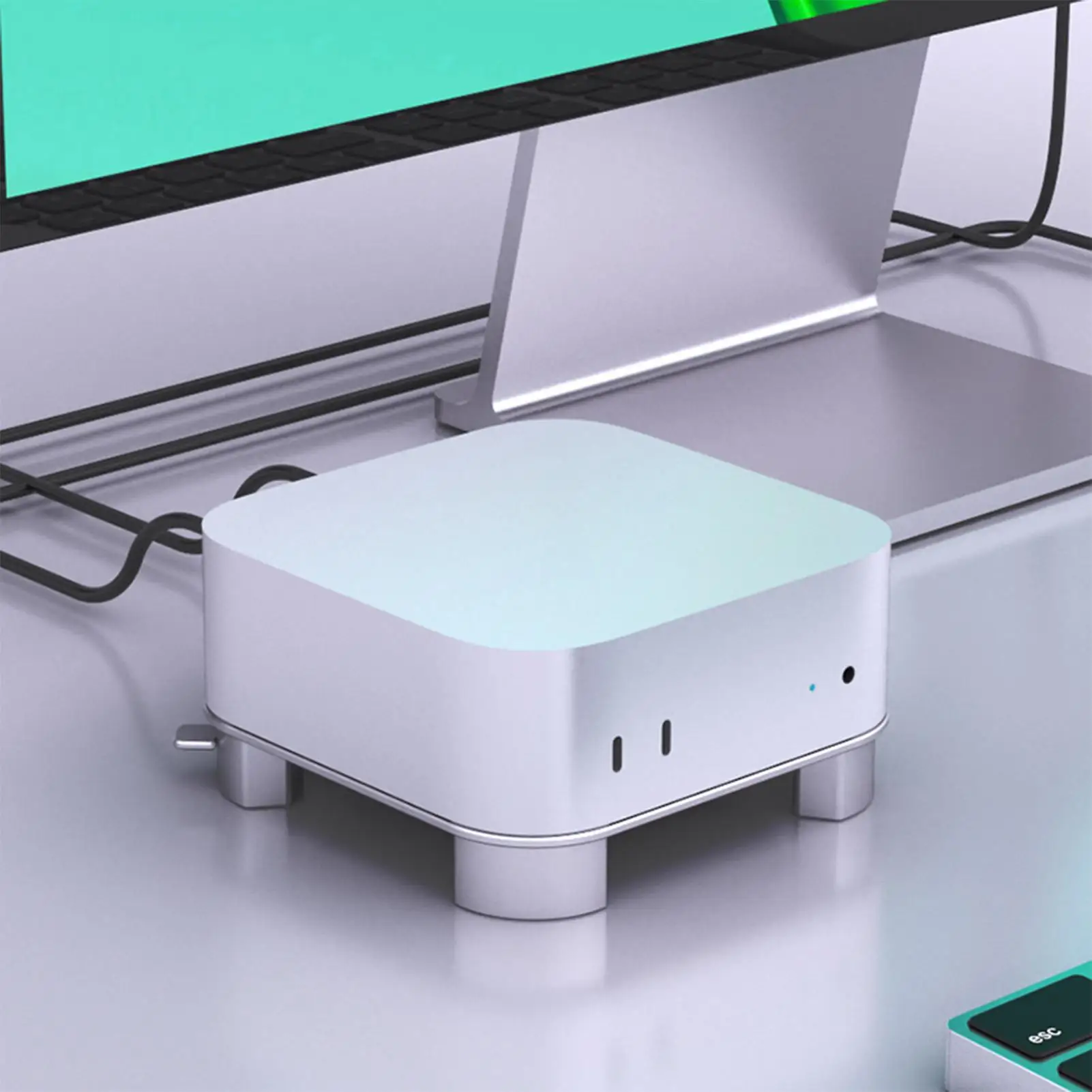 

For MAC MINI Computer CPU Stand Adjustable Computer Support Cradles PC CPU Holder For Teens Adult Women Men Dorm Apartment