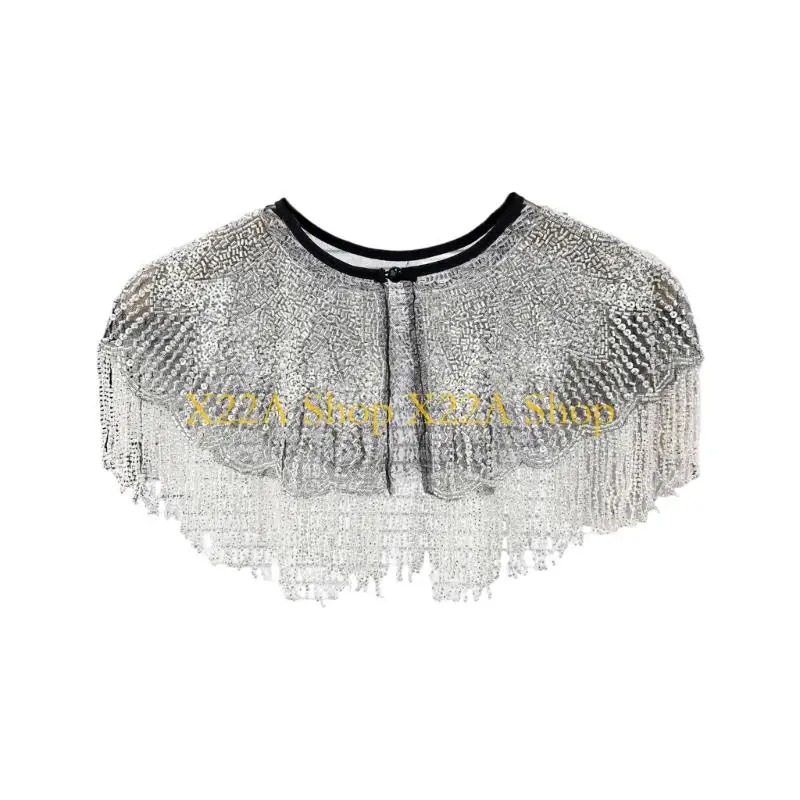 Unique Sparkling Sequins Border Wrap Season Ventilated Wrap Flexible Fashion Addition