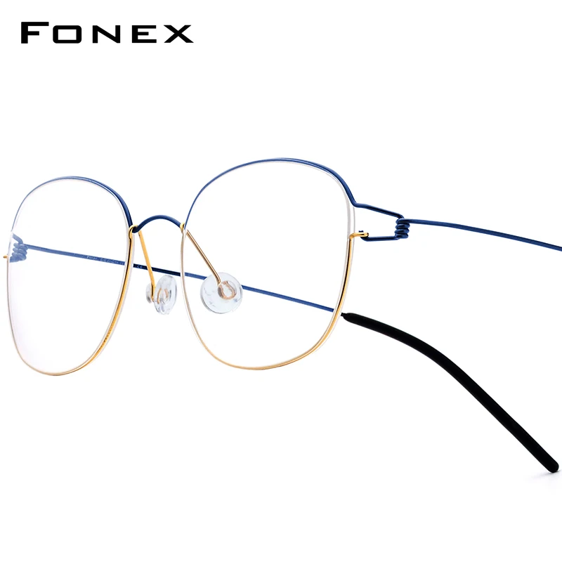 

FONEX оправа для очков из титанового сплава, мужские брендовые дизайнерские очки, сверхлегкие корейские дания, безвинтовые очки 98618