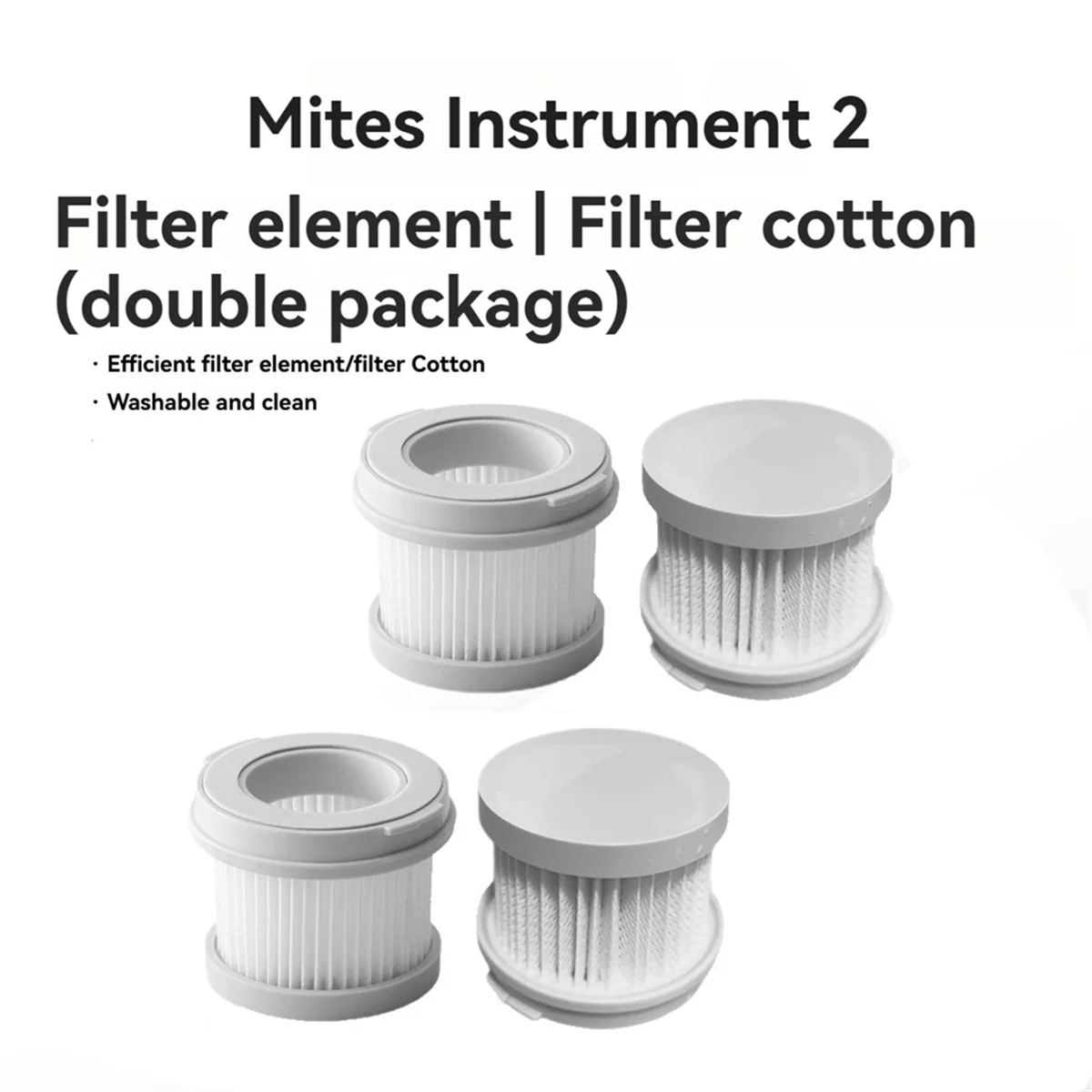 4pcs MJCMY02DY Filter Element for Xiaomi Wired Mite Remover 2 Washable Filter Element-LITE