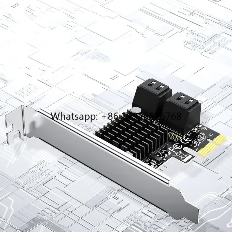 PCI Express 4 Ports Expansion Adapter PCI-E to 7 PIN SATA3.0 Expansion Cards for HDD SSD