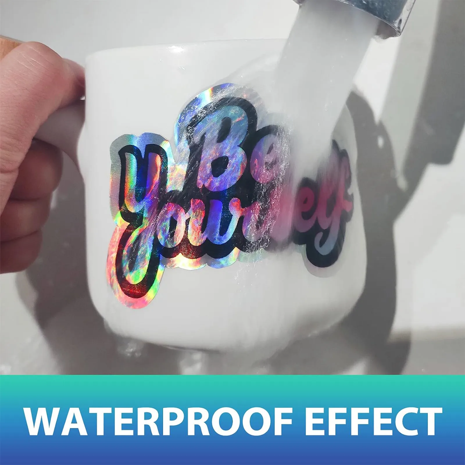 A4 8.3 x 11.7 Inch 20 PCS Holographic Printable Vinyl Sticker Printable Paper Waterproof Glossy Sticker Paper Dries Quickly