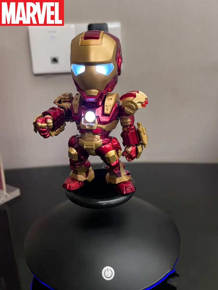 

New Marvel The Avengers Iron Man MK43 Spider Man Magnetic Levitation Ornaments Figure Model Collectible Toys Boys Birthday Gift