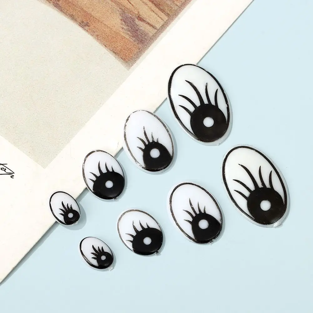 50Pcs Plastic Doll Eyelash Eyes Creative gift Not Self-adhesive Puppet Making Stuffed Toy Parts Black White DIY Doll Accessories