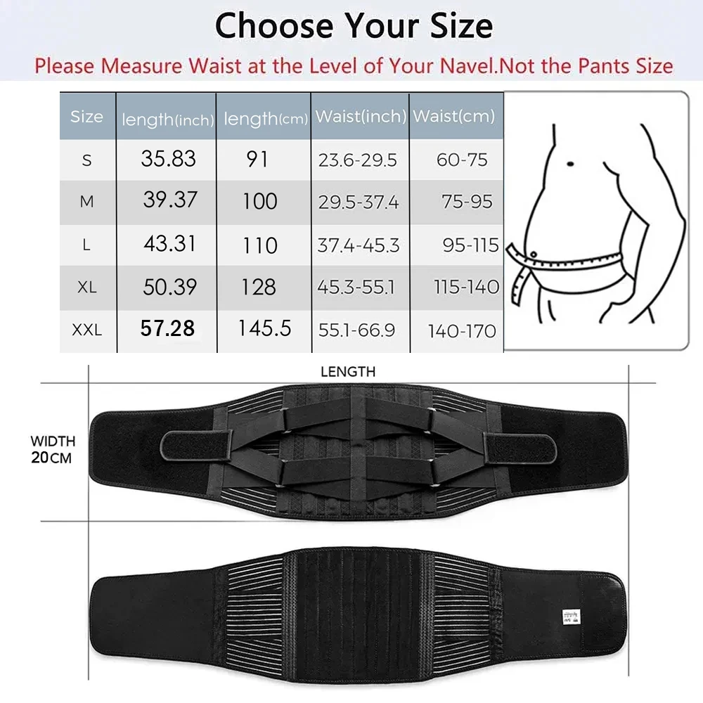 Zurück Lenden Unterstützung Gürtel Taille Schutz Orthopädische Korsett Sport Unterstützung Band Wirbelsäule Dekompression Taille Trainer Fitness Sicherheit – Detail 6