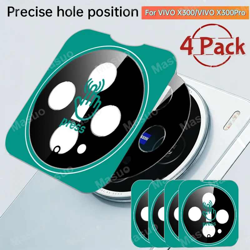 

4pcs for VIVO X300,X300Pro/Ultra HD Lens Tempered Glass, One-pull second posting, Full Coverage Oleophobic Coating Anti-Smudges