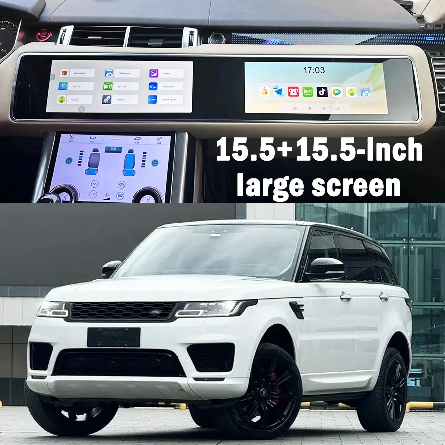 15.5+15.5inch dual screen Car Android Carplay For Land Rover Range Rover Sport L494 2013 2017 Multimedia Video Player Stereo GPS