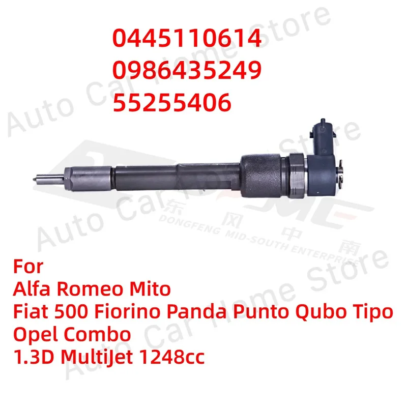 0445 110 614 55255406 0986435249 New Diesel Fuel Injector For Fiat Doblo 500 Panda Fiorino Qubo Alfa Romeo 1.3D 0445110614