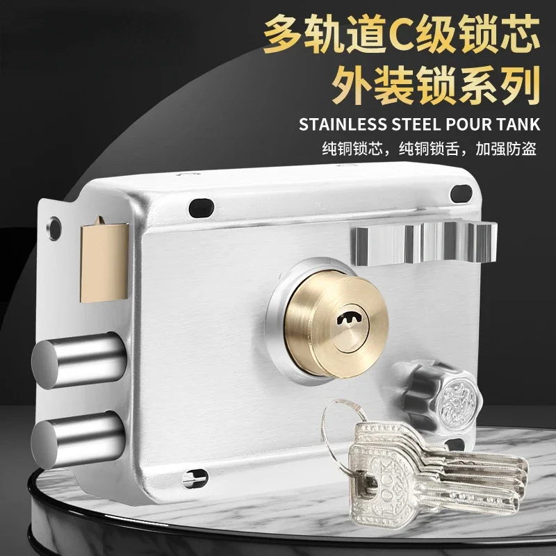 

Stainless Steel Exterior Door Lock, Household Universal, Old-fashioned Anti-theft Door, Iron Door, Indoor Lock