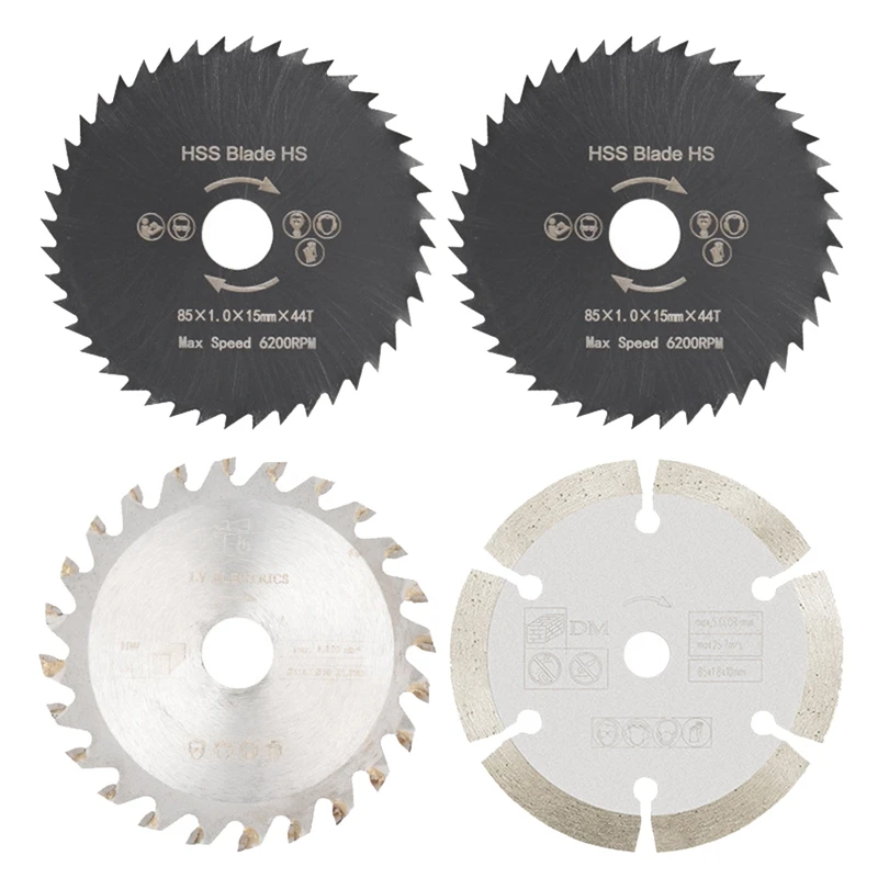 

Diamond Cutting Circular Saw Blade 4Pcs 85Mm Diamond Saw Blade For Cutter Metal Aluminum Cutting HSS/TCT Cutting Tool