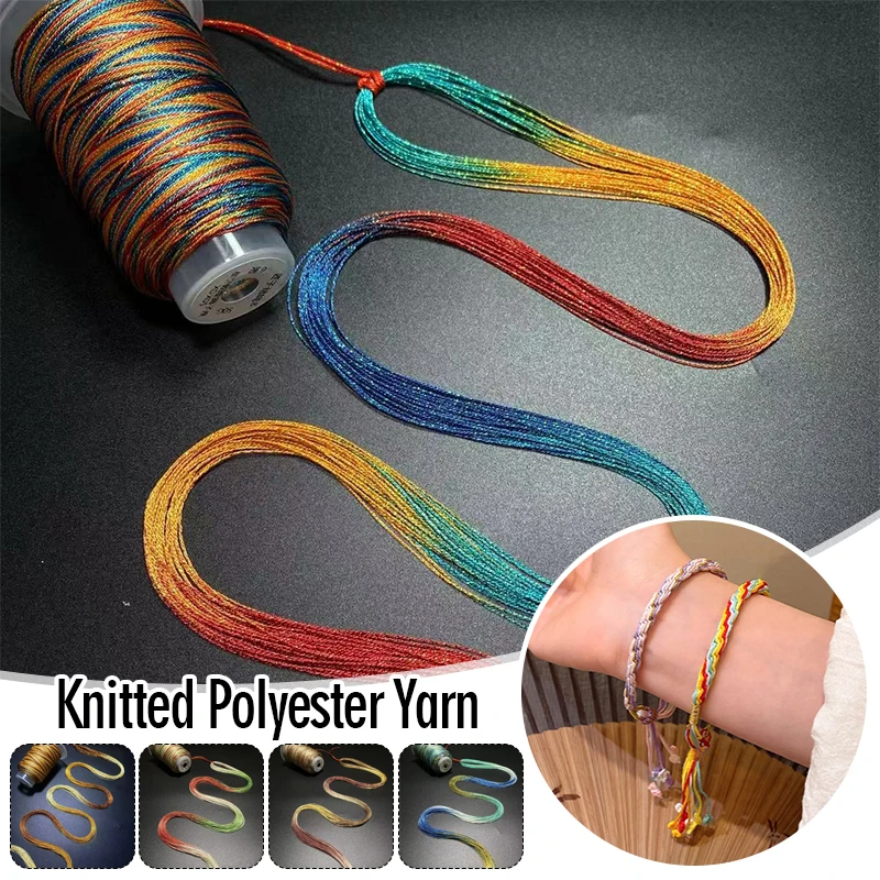 

100g Starry Sky Dyed 6 Strands Yarn Shiny Hand-woven Polyester Strands Sewing Crafts DIY Hand-woven Jewelry Crochet Material