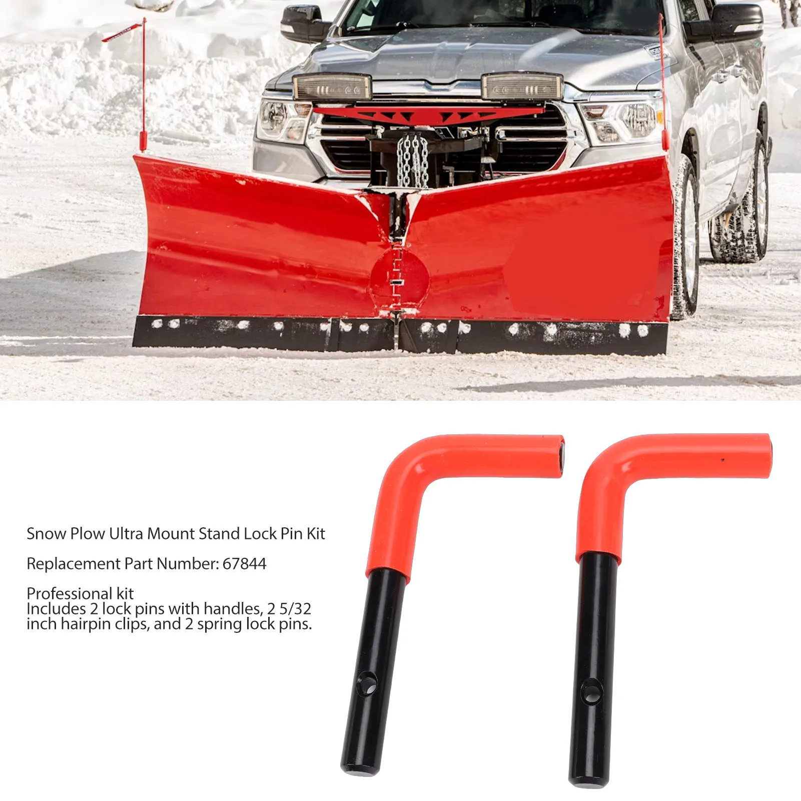 

Snow Plow Ultra Mount Stand Lock Pin Kit 67844 Replacement for Western Plow UltraMount HTS Midweight