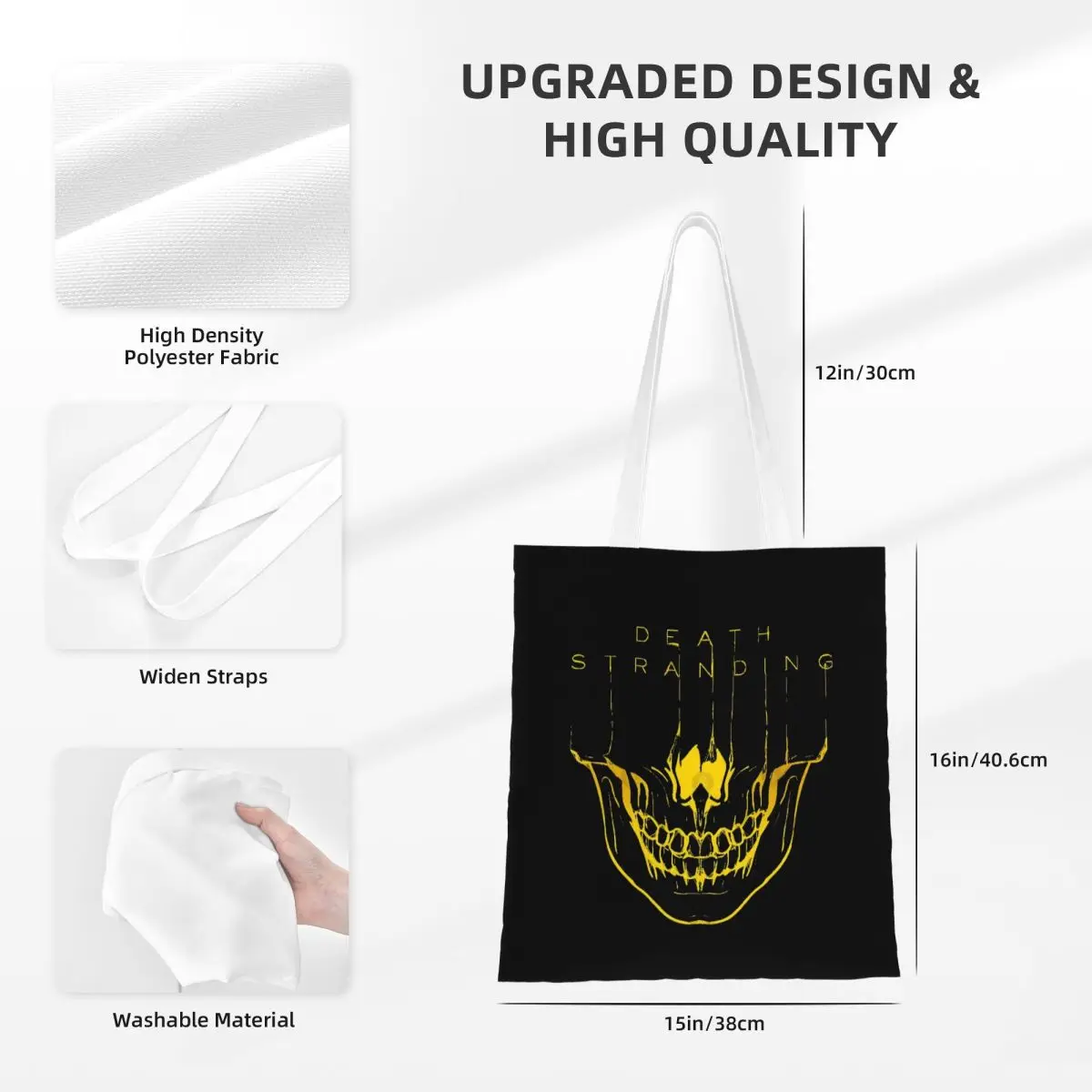 النساء الرجال هاردشيب الموت تجديل الجمجمة حمل الحقائب حقيبة تسوق قماش لحقائب اليد الطفل